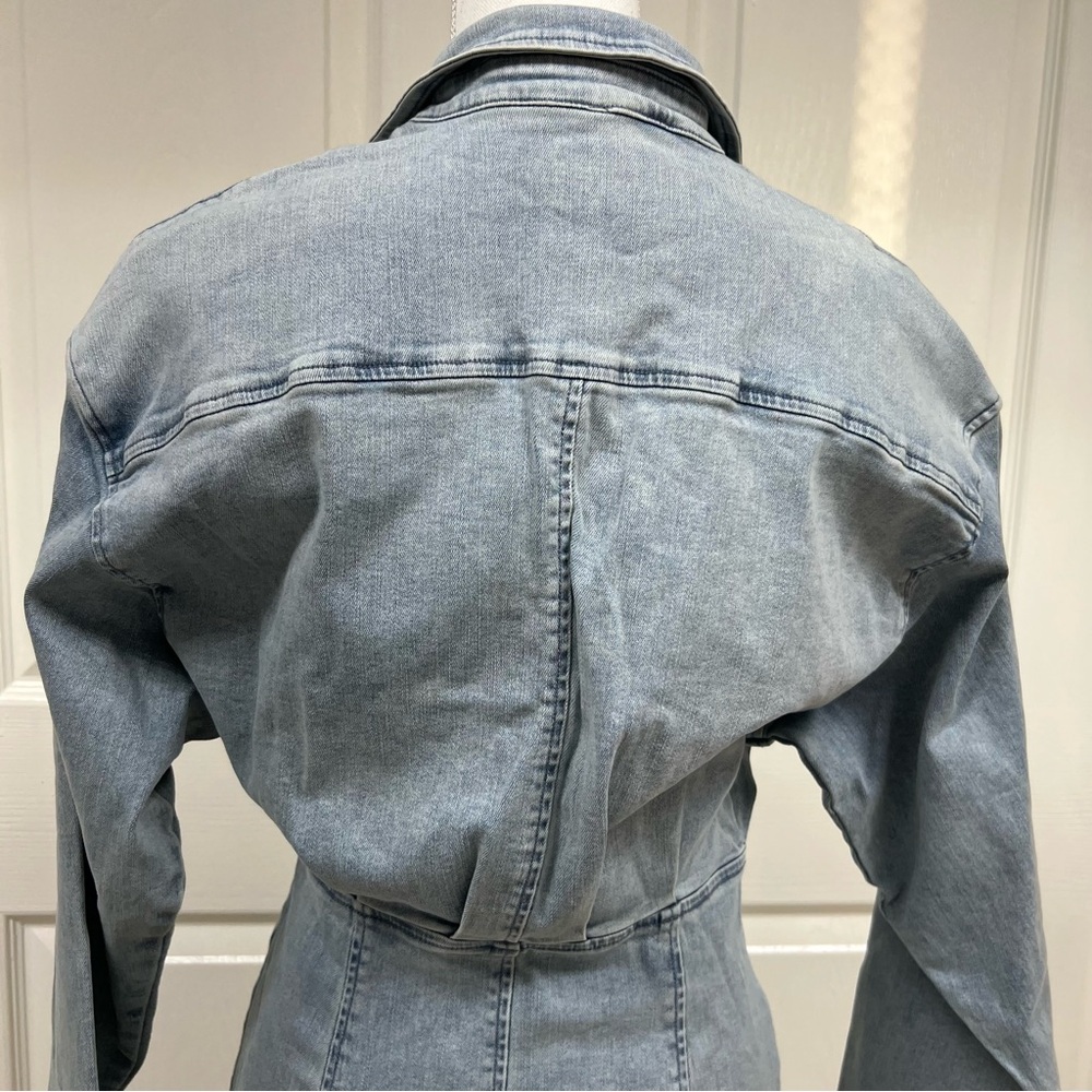 Free People Amber Denim Blue Mini Dress NWT Size 12 - Picture 10 of 14